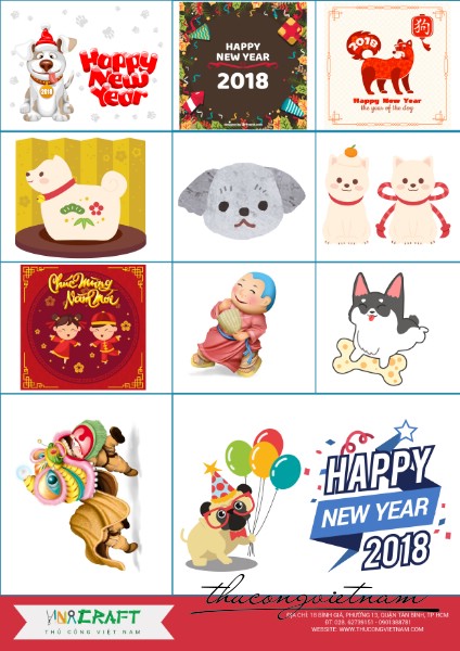 Sticker New Year 2018 mẫu 1